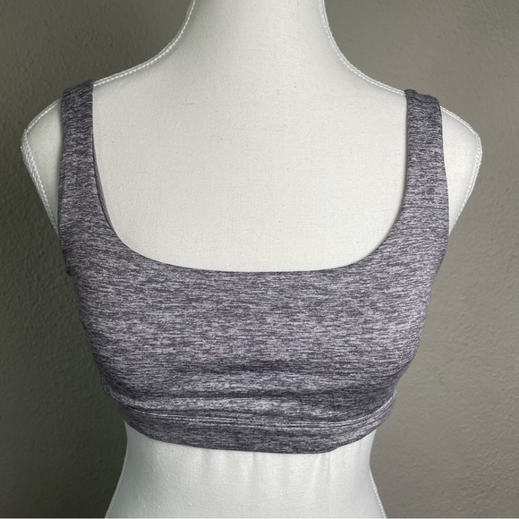 Athleta Exhale Sports Bra in SoftLuxe Pullover Open Back Gray, Size S - Picture 2 of 10